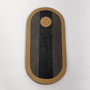 Vintage‎ Fendi Striped FF Eyeglass Sunglasses Case Holder Black Brown Tan
